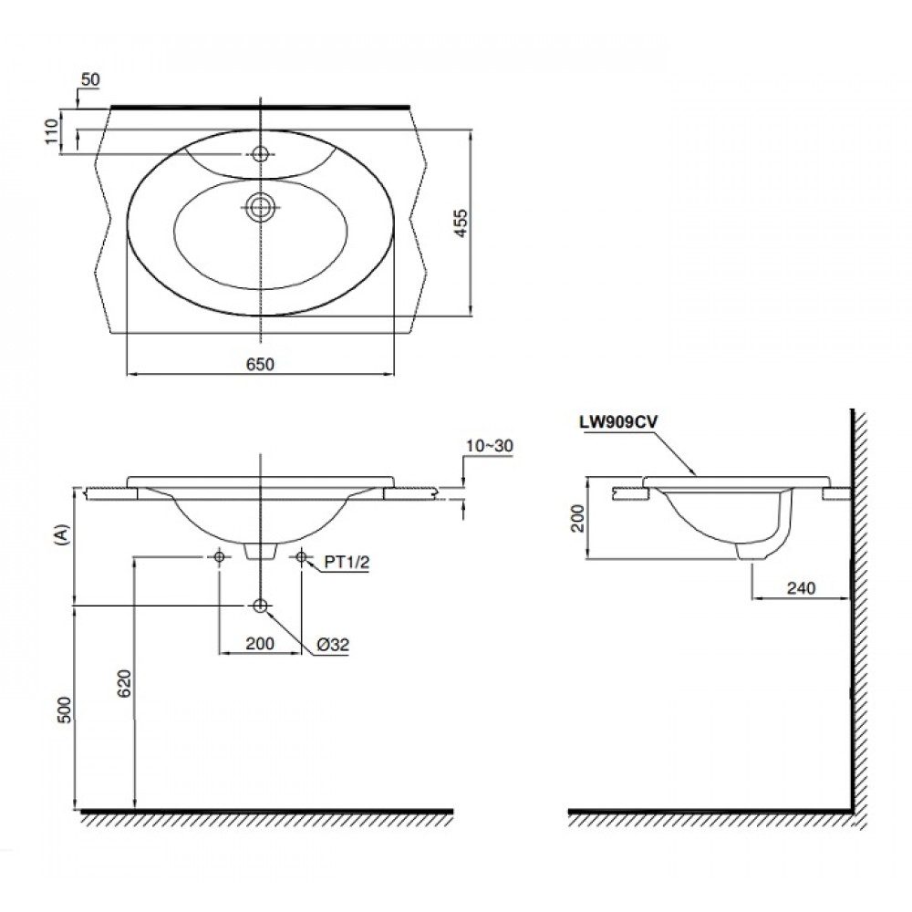 ban-ve-ky-thuat-lavabo-toto-L909C